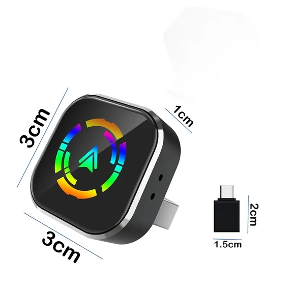 محول كاربلاي لاسلكي مع محول من يو إس بي إلى تايب سي