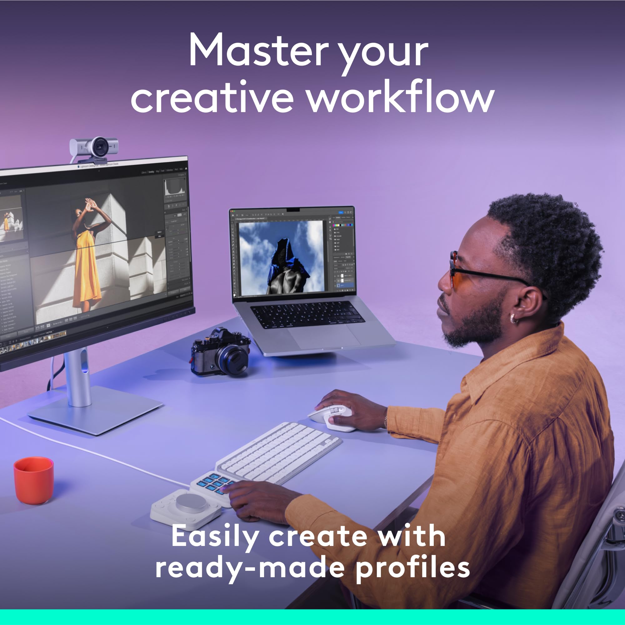 لوحة مفاتيح Logitech MX Creative Console ذات 9 أزرار قابلة للتخصيص