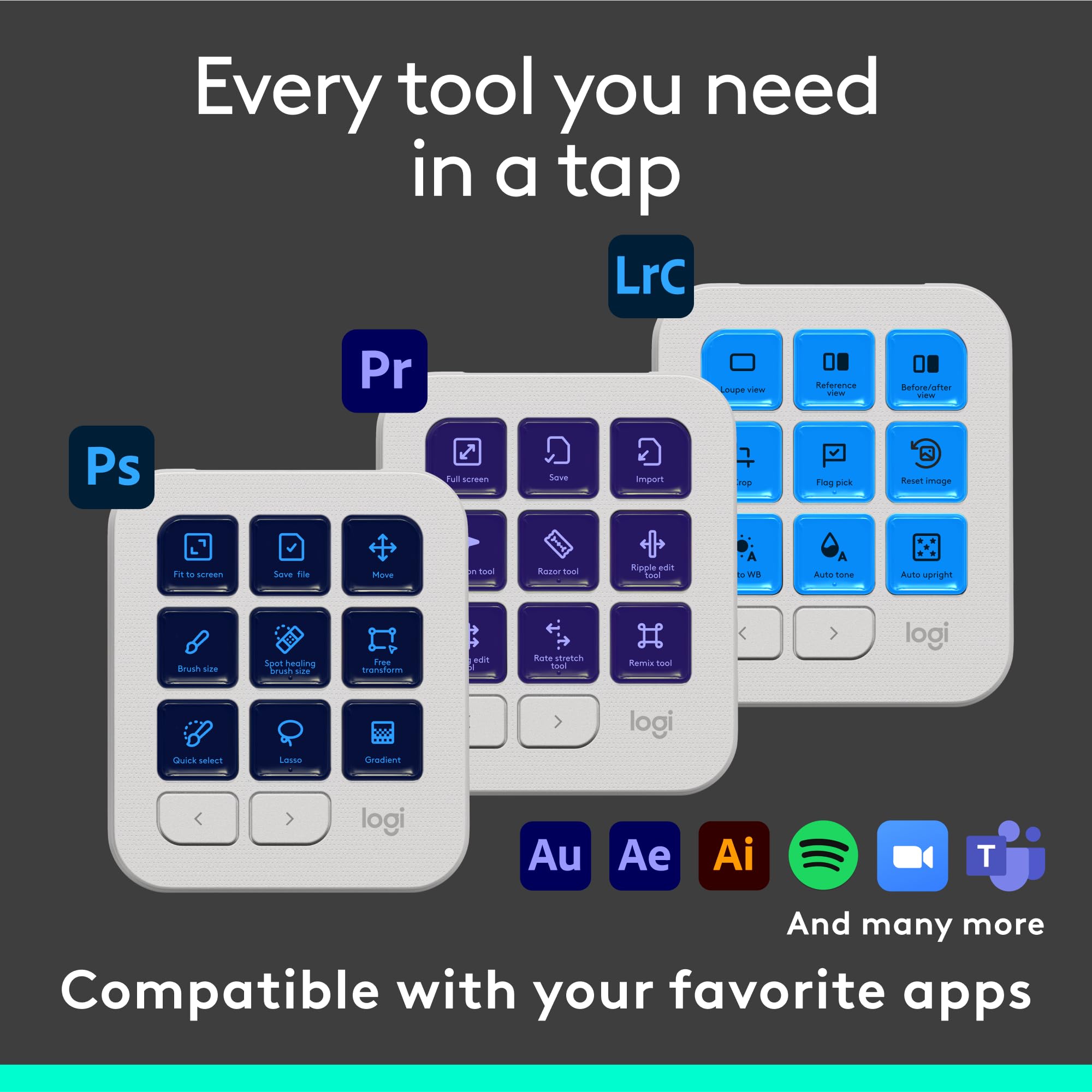 لوحة مفاتيح Logitech MX Creative Console ذات 9 أزرار قابلة للتخصيص