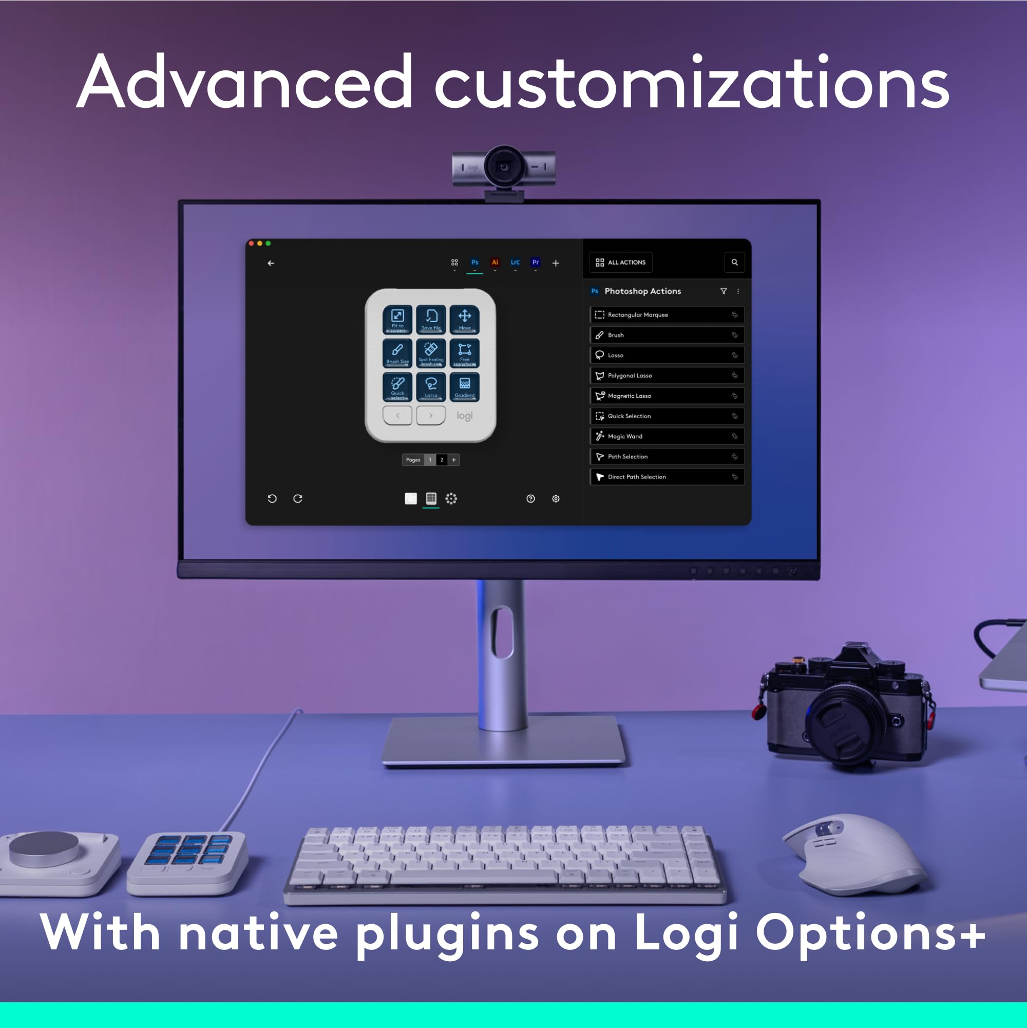 لوحة مفاتيح Logitech MX Creative Console ذات 9 أزرار قابلة للتخصيص